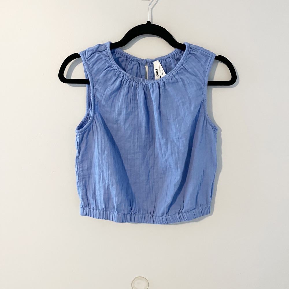 PACT Coastal Double Gauze Bubble
Hem Top Women's xs Periwinkle Beach
Vacation